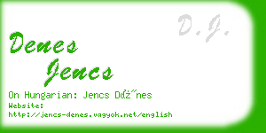 denes jencs business card